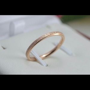 2mm Rose Gold Sandblast ring titanium Wedding Band